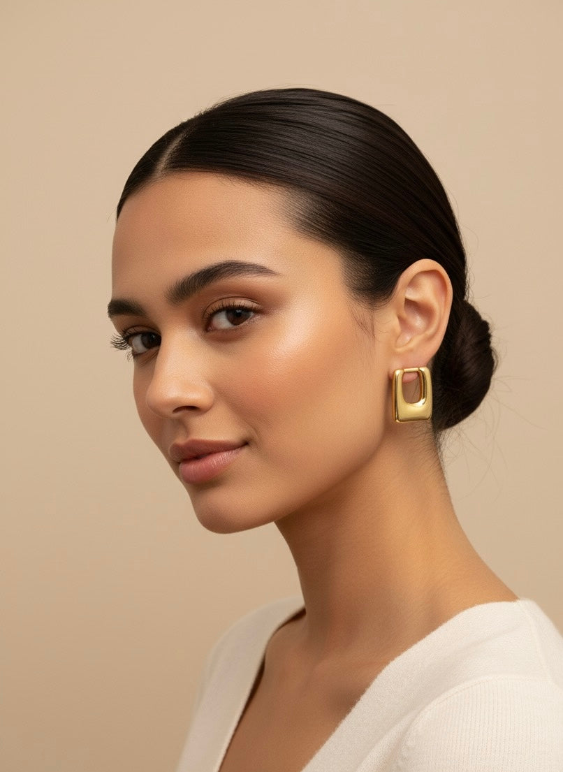 18k Gold Plated Auric Edge Hoops