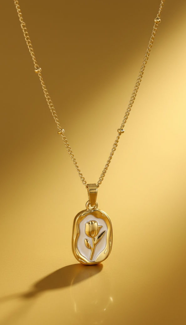 The Eternal Rose Mother-of-Pearl Pendant Necklace