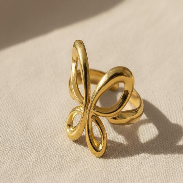 18k Gold Plated Flutter Ring