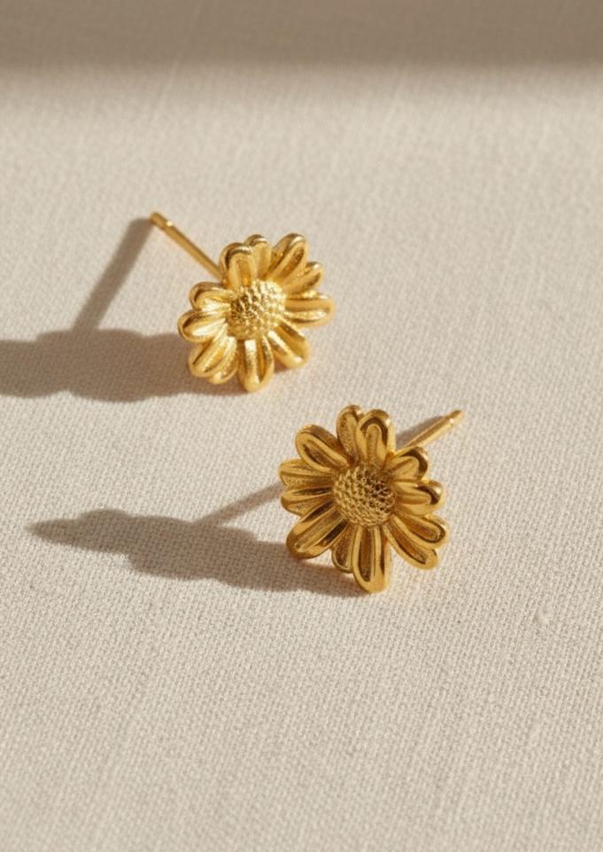 18k Gold Plated Petal Studs